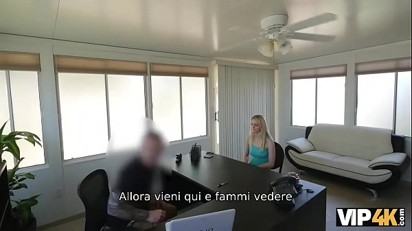 VIP4K. Beautiful blonde Allie gladly gives her sissy to the loan agent