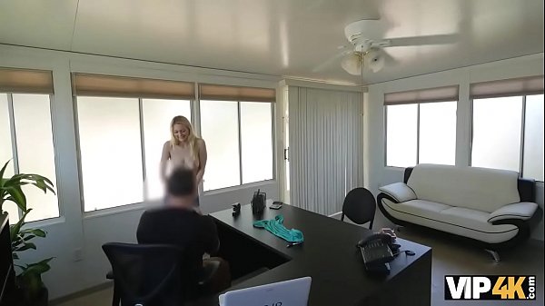 VIP4K. Beautiful blonde Allie gladly gives her sissy to the loan agent