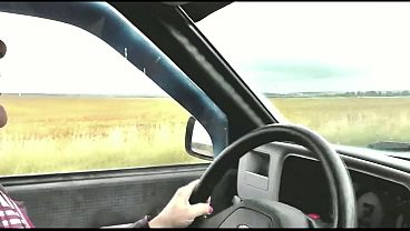 Beautiful sexy blonde mature MILF pulls car over to side road, uses fingers masturbate wet hairy pussy gets orgasm and squirting. Random passerby man watching outdoors. Squirt. Outdoors In public