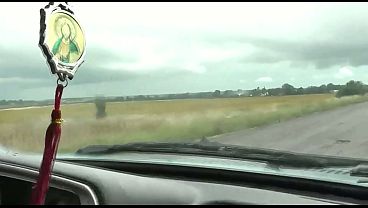 Beautiful sexy blonde mature MILF pulls car over to side road, uses fingers masturbate wet hairy pussy gets orgasm and squirting. Random passerby man watching outdoors. Squirt. Outdoors In public
