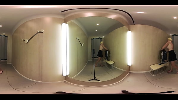 VR Try On Haul transparent clothes at the mall. Video VR 360 See thru clothes in fitting room