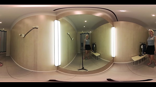 VR Try On Haul transparent clothes at the mall. Video VR 360 See thru clothes in fitting room