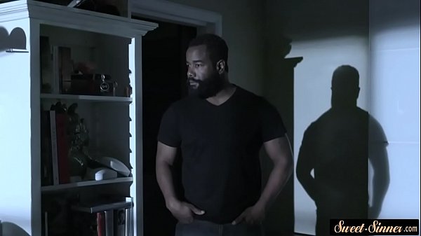 Inked teen interracially fucked till cumshot