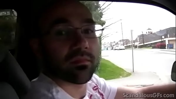 Hot Girlfriend Flashes Tits While Boyfriend Is Driving