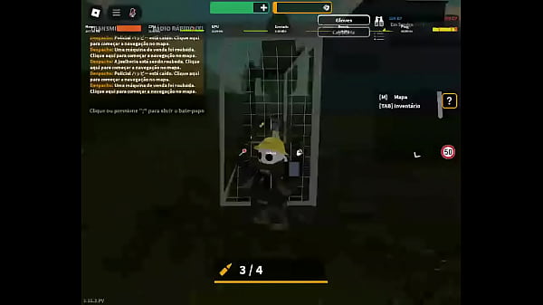 Branquinho mostrando a g36 para os patos no Eme...