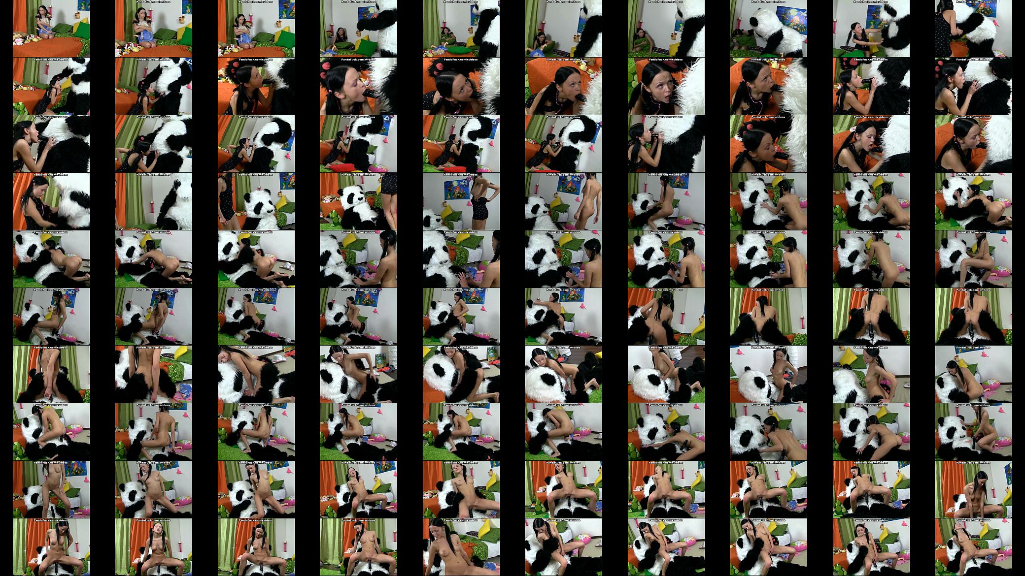 passionate sex with a toy panda