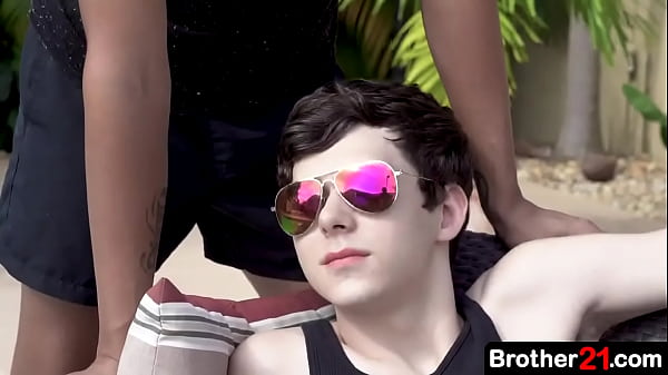 When boy finds his stepbrother lounging by the ...