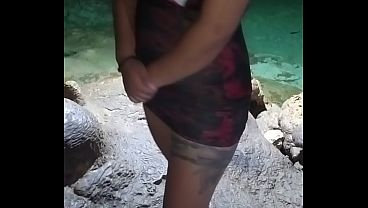 In a cenote in Yucatán, Mexico