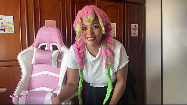 Grwm mitsuri cosplay prep gassy girl farts while doing makeup and outfit