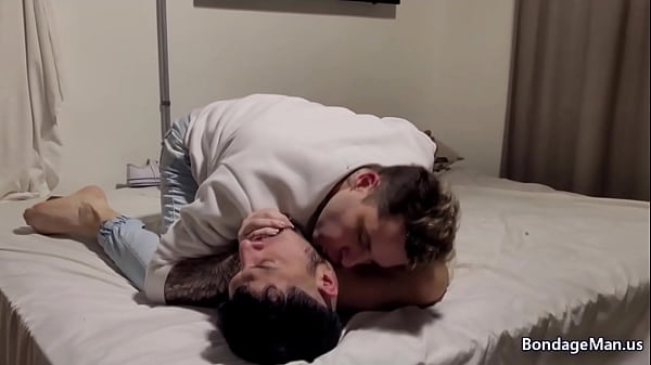 Download Video - Tonny finds Duratto roommate bound and gagged and instead of letting him free he decides to kiss and then put a sock inside Duratto's mouth&comma; suck and rub his feet on Duratto's face &vert; preview 2