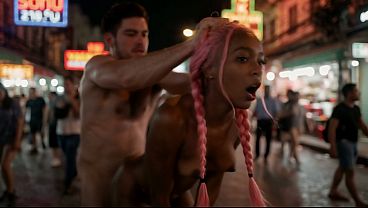 Blasian Babe Gets Fucked & Cum Covered By White and Asian Dicks in Public (AI)