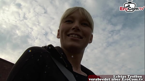 German street casting with a blonde slut