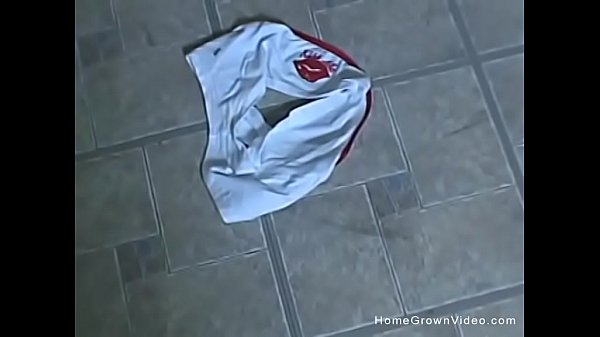 Girlfriend showering then jerking my cock