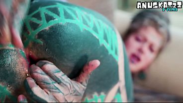 Anal Fuckl Hippie Tattooed Self fucking with a Dildo