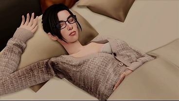 Nerdy girl's horny christmas wish comes true do...