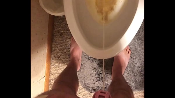 Morning pee in chastity