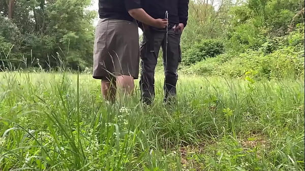 Mother-in-law shakes off the last drops of son-in-law's urine into her mouth and masturbates standing doggystyle