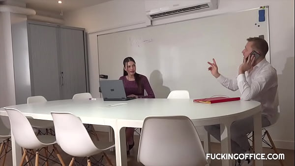 The maintenance man had to cool down the horny secretary