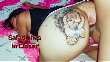 The naughty beauty getting it in the ass.
