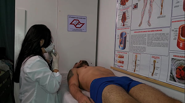 Nurse gets excited when she sees her patient's erection