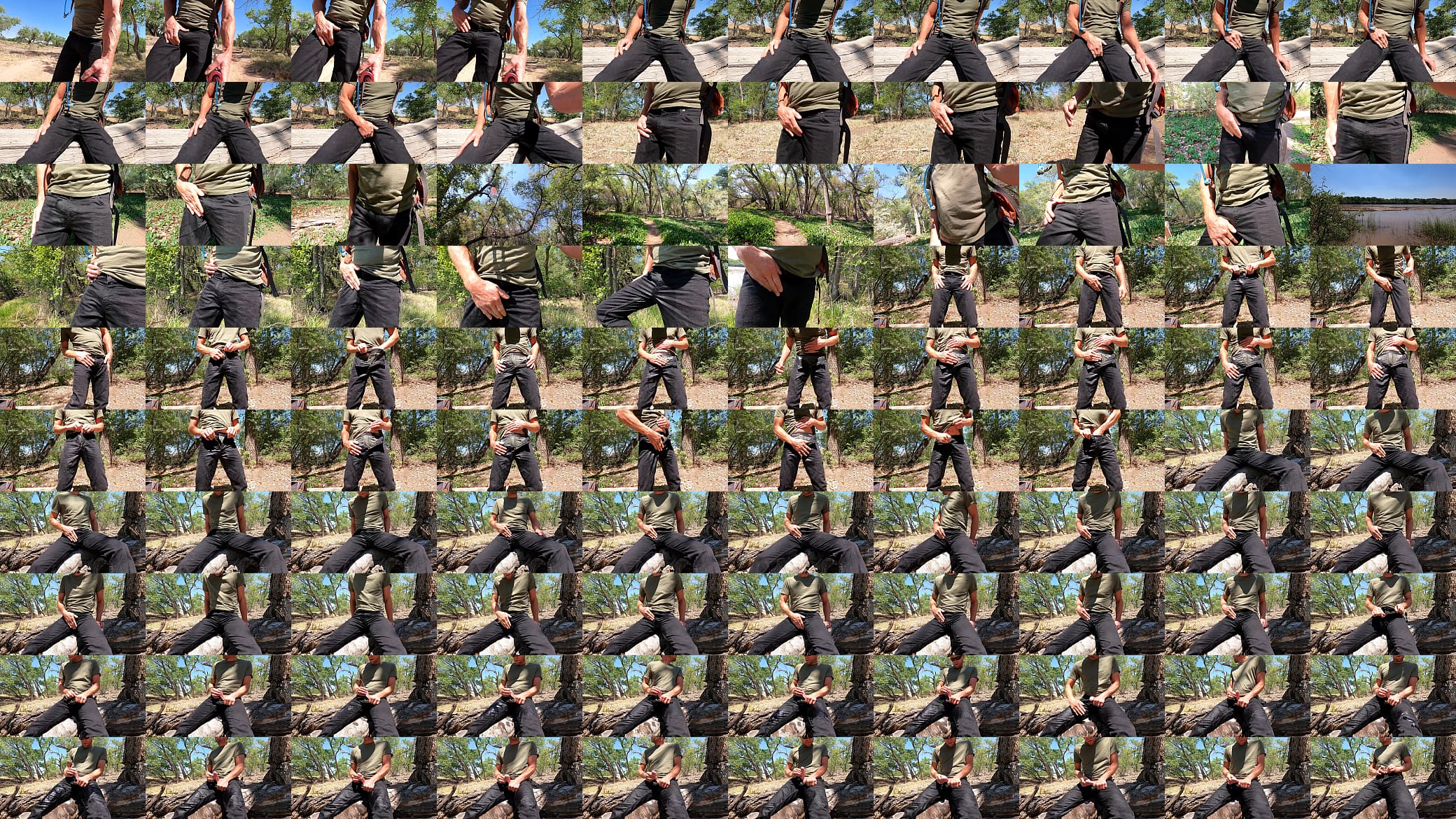 Wetting the new black jeans in public 预览图