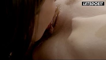 Cum-Covered Blonde Gets Her Pussy Devoured by Brunette in FFM Threesome