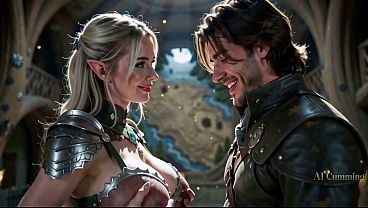 A sexy elf meets an explorer, and they have some wild sex (Ai generated)