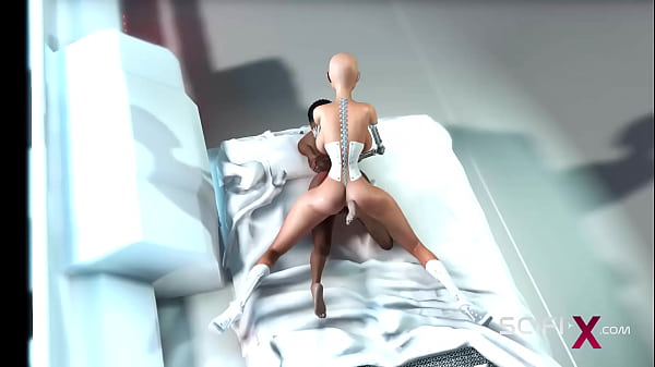 Download Video - A hot futanari sex robot fucks hard a young black girl in the sci-fi bedroom