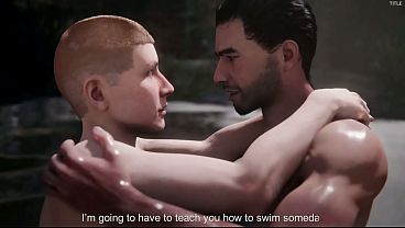 ある男が友人と滝で泳ぎ、彼とセックスをし、彼にオーラルセックスをした。