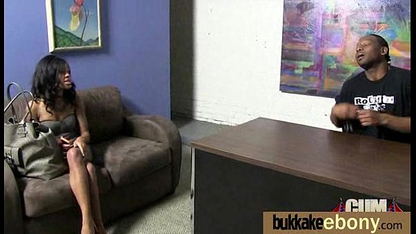 Ebony in a huge bukkake 1