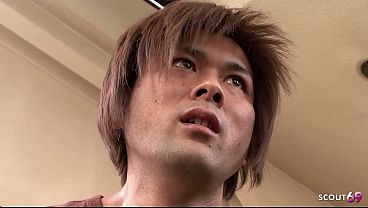 Download Video - Cuckold Husband watch his Japanese Wife Suck Dick of Boy next Door after Vegetable Insertion at Uncensored JAV