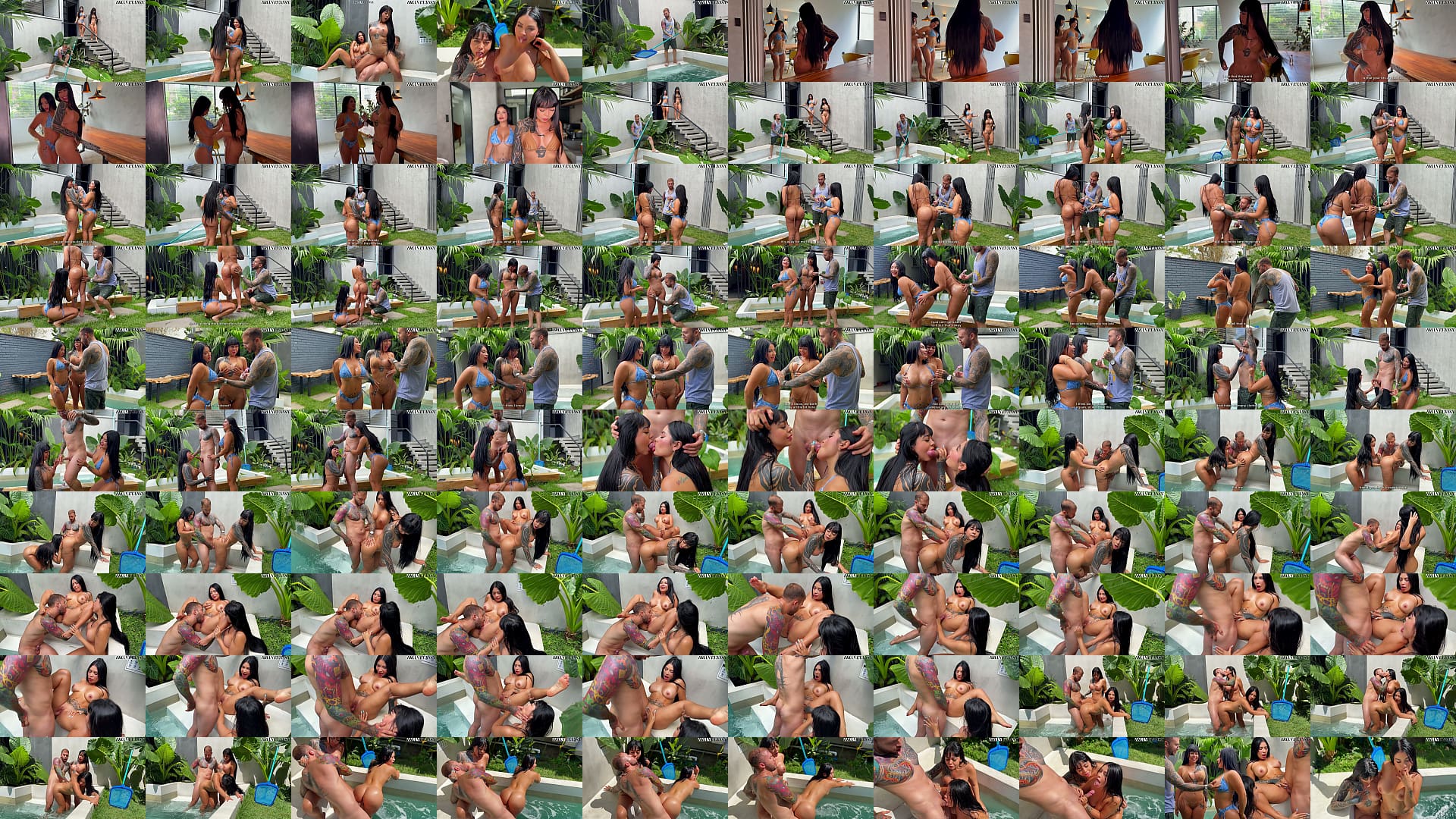 Threesome with Colombian big-bootied girls fucking the pool boy with their big tits - Sthefycupcake &amp; Alejandra Palacios 预览图
