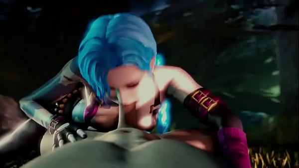 Jinx from League of legends fucks a guy