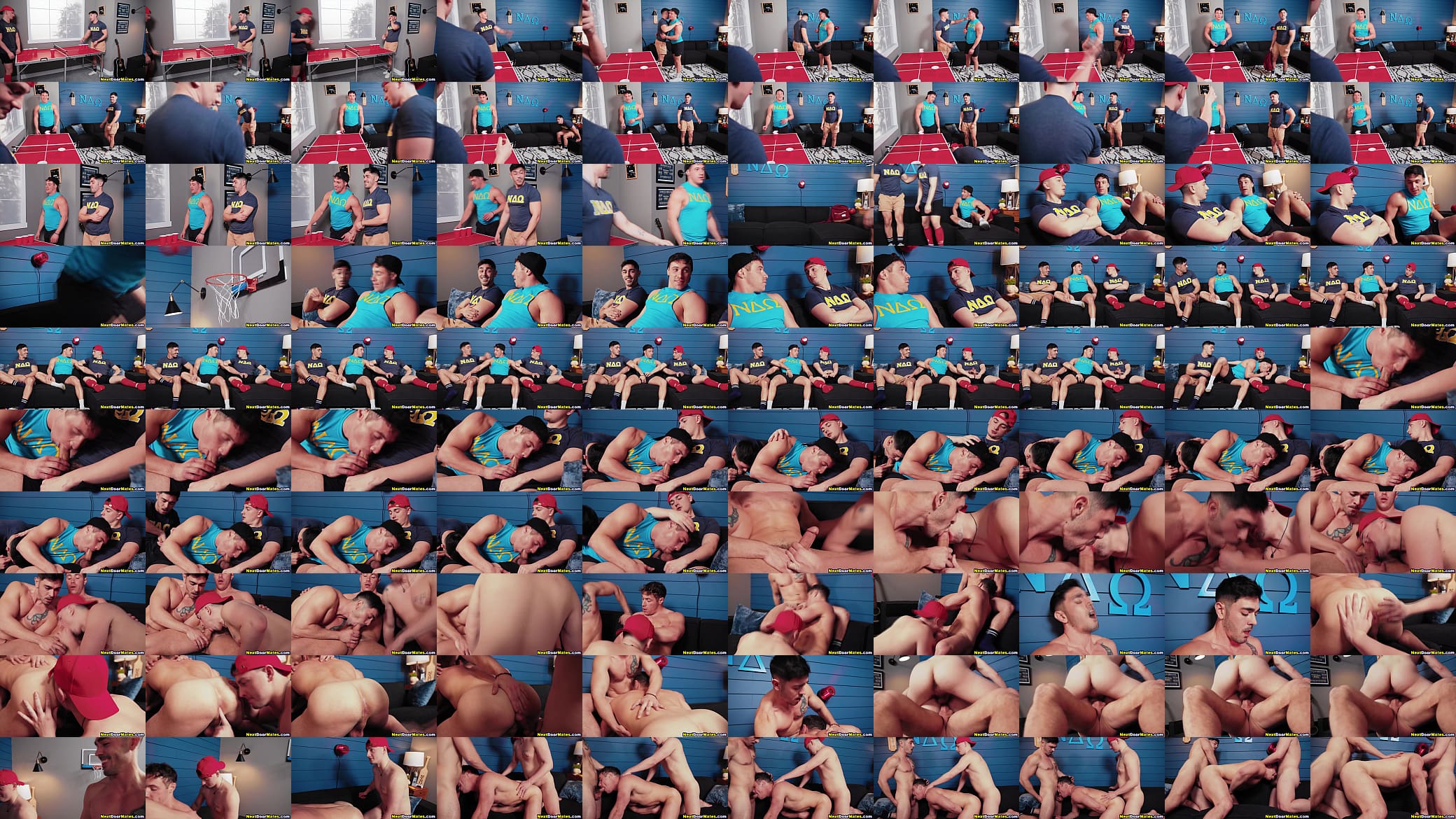Buff guy threesome fucked in a frat house 预览图