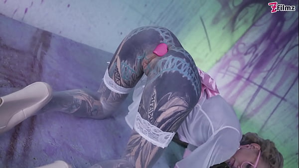 Glasses wearing Tattooed Girl loves the Tattooe...