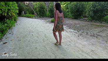 Outdoor POV blowjob. Sucking cock in a private area