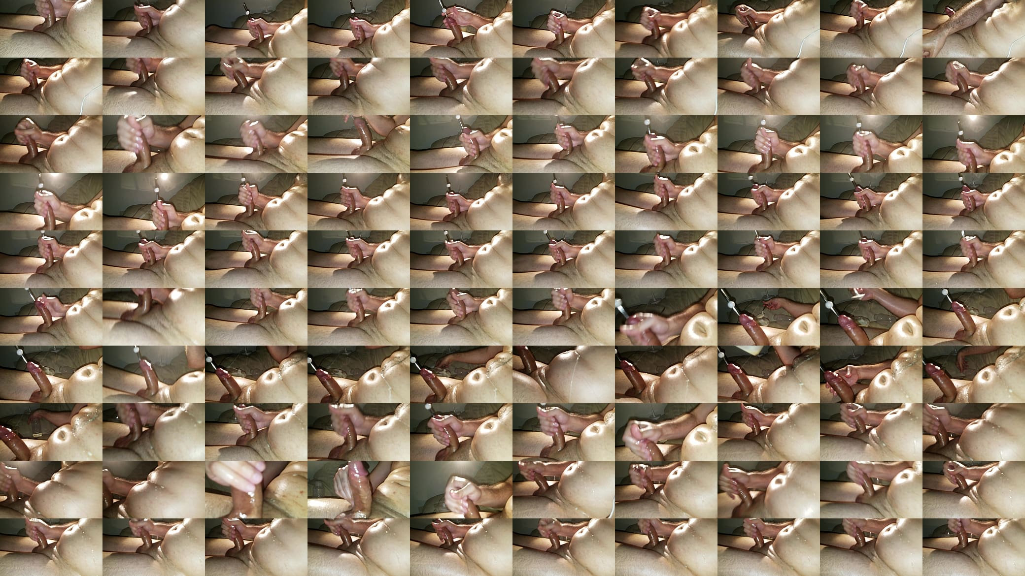 Stroking  and sounding my cock after stuffing my belly 预览图