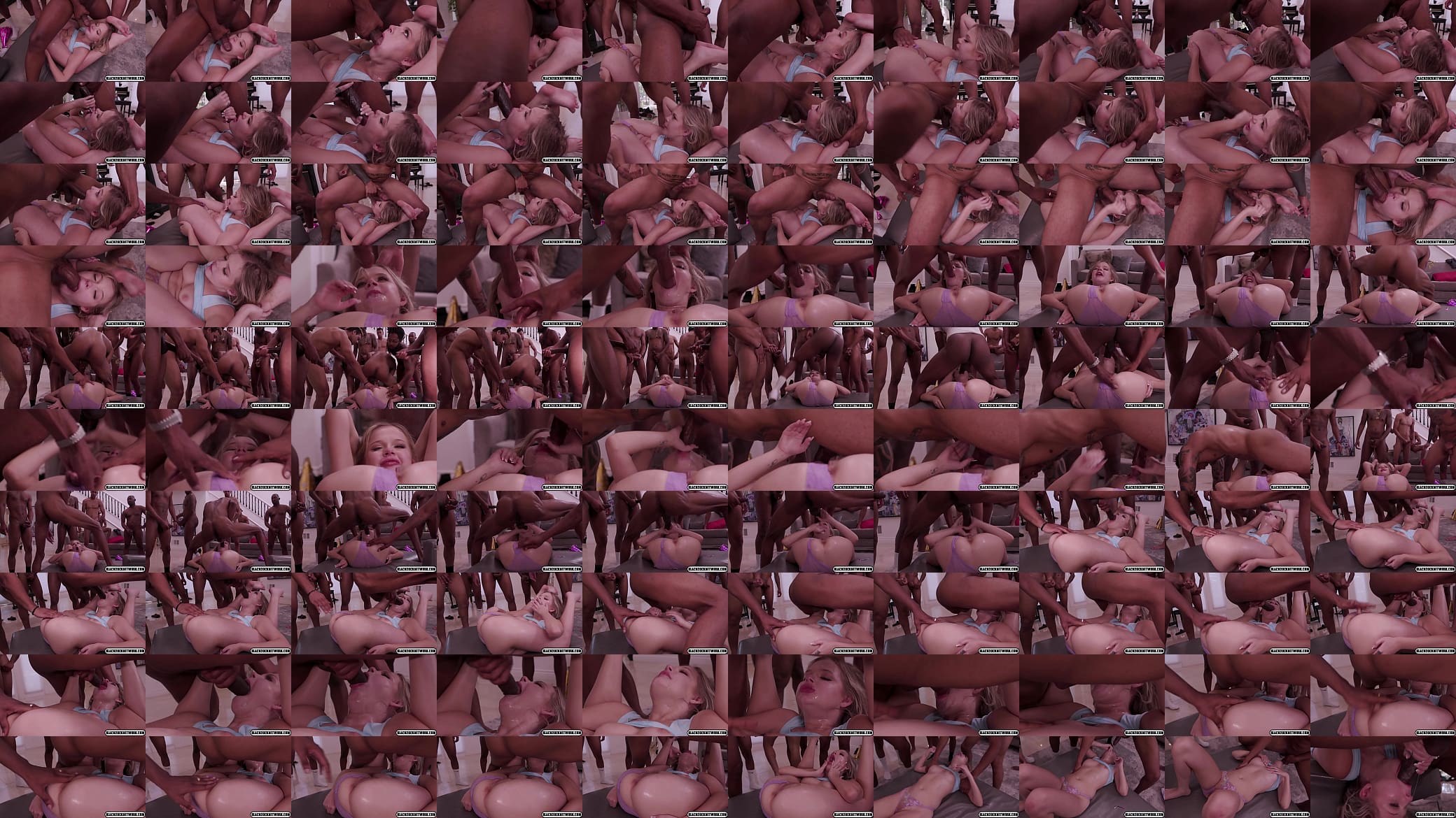 Coco Lovelock bends her little body to deepthroat an army of black dicks 预览图