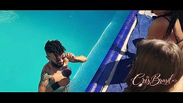 My husband fucked my friend - I took the slutty whore to enjoy a pool at my house and she sat on my husband's dick. I couldn't resist and joined in the fun and we had a great time.