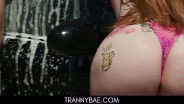 Hot Foursome With Two Trans Babes After The Car Wash - Gracie Jane, Jayne Calloway