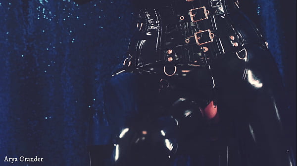 Latex MILF with big ass and natural tits, shiny fetish and gloves, teasing. Kinky seduce.