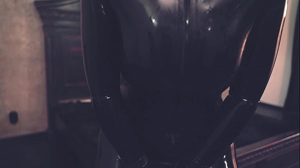 Latex MILF with big ass and natural tits, shiny fetish and gloves, teasing. Kinky seduce.