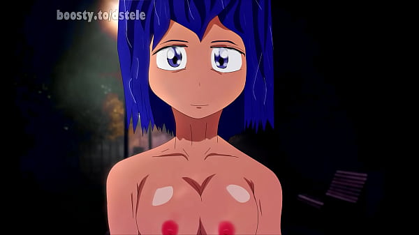 Синеволосая девушка потерялась в парке Аниме хентай