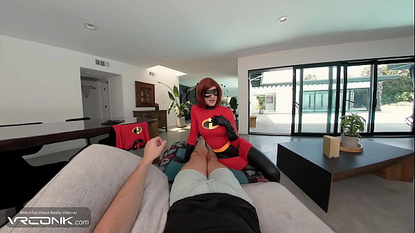 Download Video - VR Conk&colon; Redhead Elastigirl Fucks Anally In Ripped Costume In The Incredibles Cosplay Parody