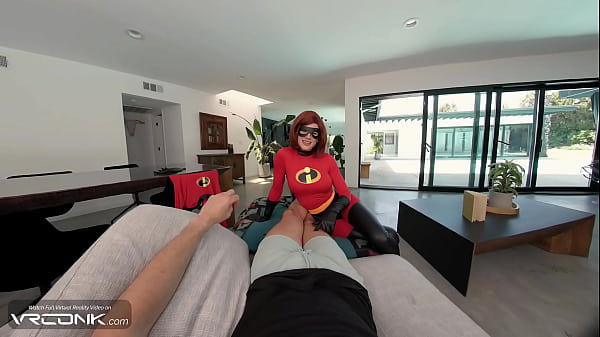 VR Conk: Redhead Elastigirl Fucks Anally In Ripped Costume In The Incredibles Cosplay Parody