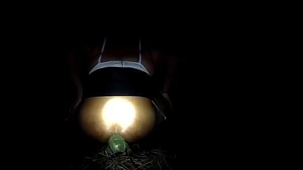 Fat slut masturbating and busting her anus with...