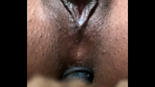 Pinky edging her meaty ebony pussy until she can’t take it anymore