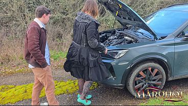 Car Breakdown on Country Road – Stranger Ate My Pussy Then Fucked Me Hard on the Hood & in the Trunk