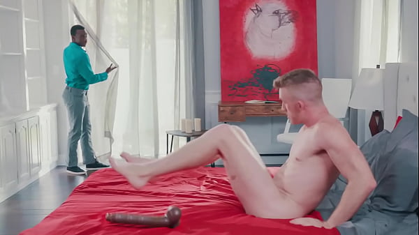 He catches me masturbating with a giant dildo u...