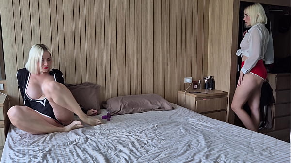 Spying on My Horny Step Sister Fingering – She Made Me Join